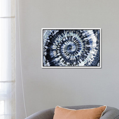 Tie Dye Indigo Blue 1 Piece Wall Art on Canvas