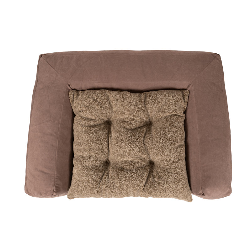 Canapé rectangulaire orthopédique pour animaux avec housse amovible, Moyen (l 56 po x P 37 po x H 11 po), Brun