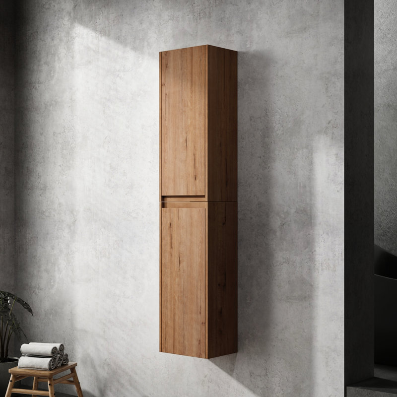 Armoire de salle de bain latérale 12 po, murale, 2 portes silencieuses à fermeture, contemporaine, option de rangement abondante, portes imitation chêne avec fermeture en douceur, modernité, grand choix,