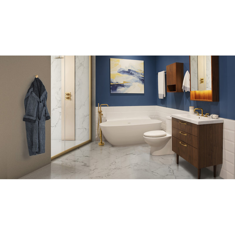 Sofi 31.5'' W Single Vanity, Ash Gray, Matte White, 2 Hole - 4" Centers