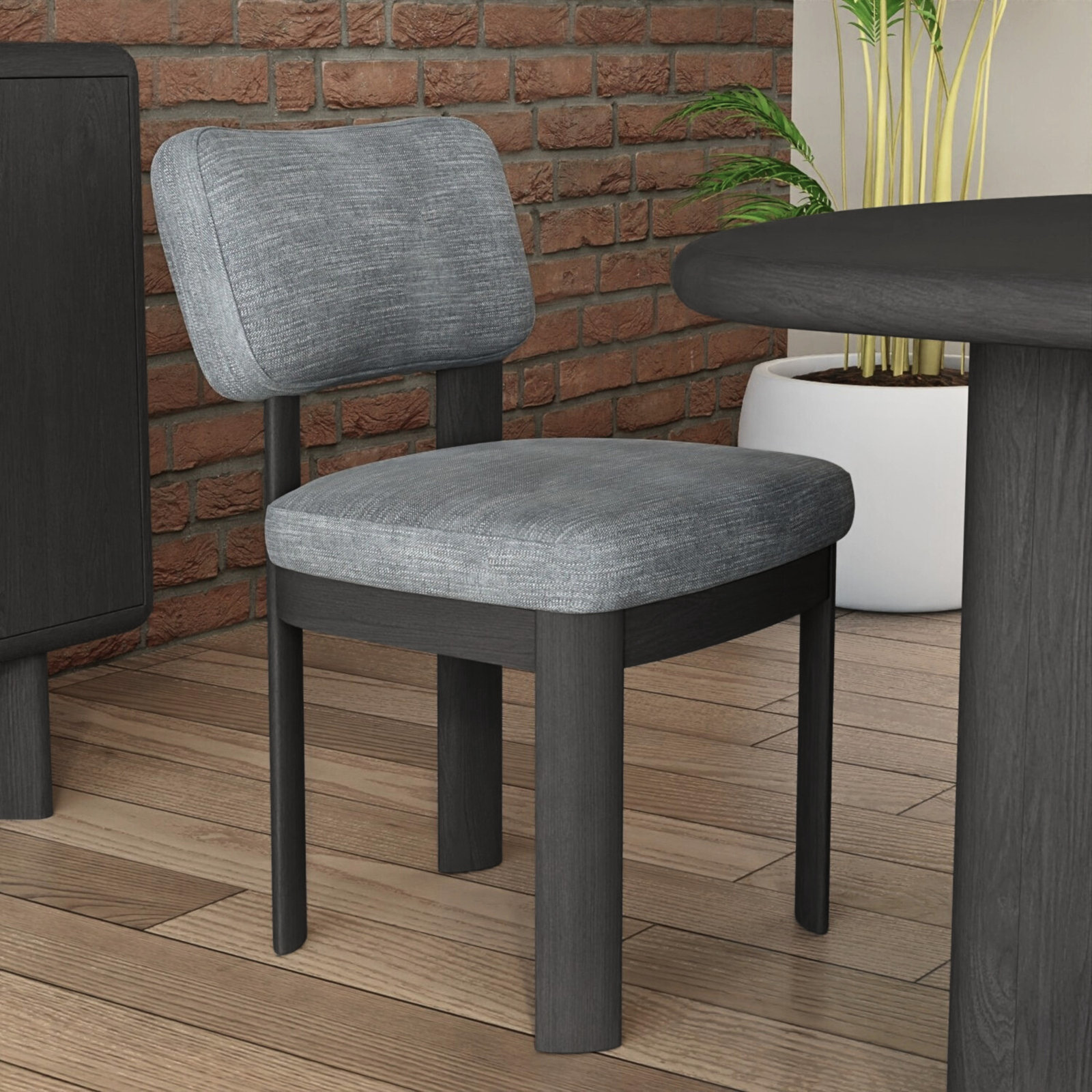 Circa Dining Chair, Gray, Black