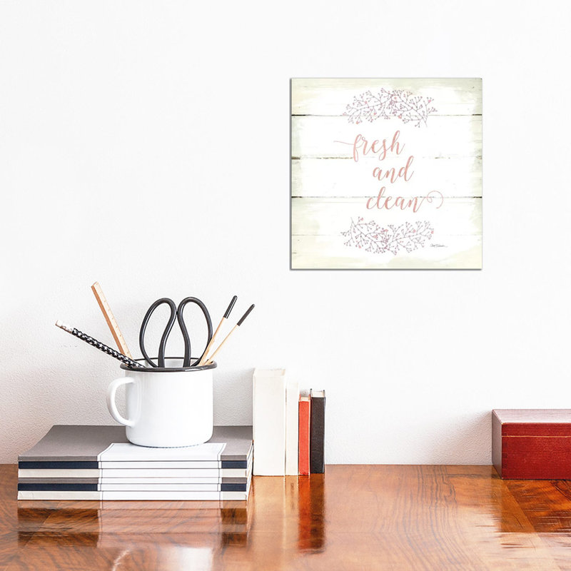 Fresh And Clean by - Wrapped Canvas Typography, 30.48 cm H x 30.48 cm W