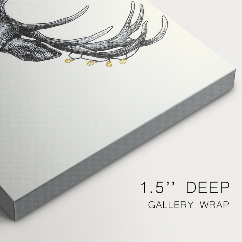 Tinsel-Gold Snow at Dawn-Premium Gallery Wrapped Canvas, 24" H x 36" W
