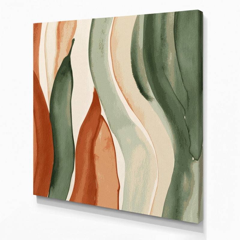 Aquarelle abstraite, art mural sur toile beige, H 12 po x l 12 po