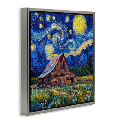 Cadre flottant Grand Teton dans un style post-impressionniste, design par Wumples