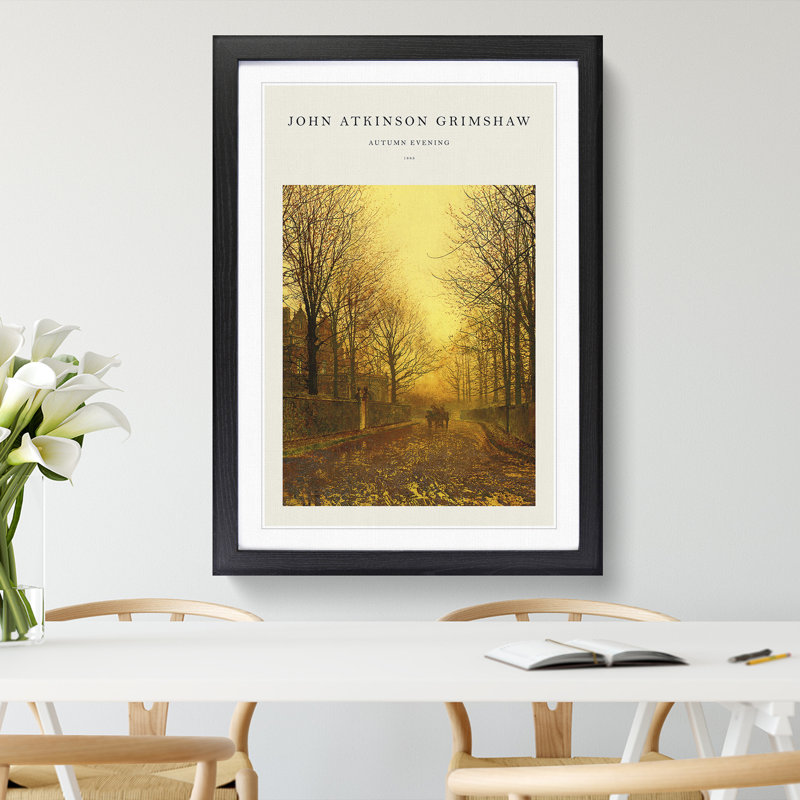 Autumn Evening by John Atkinson Grimshaw - Picture Frame Graphic Art, Black Framed, 48cm H x 36cm W x 2cm D