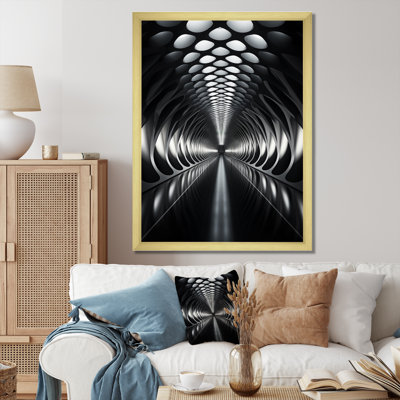 «Grey Tunnel Futuristic Elegance Sleek II», reproduction sur toile