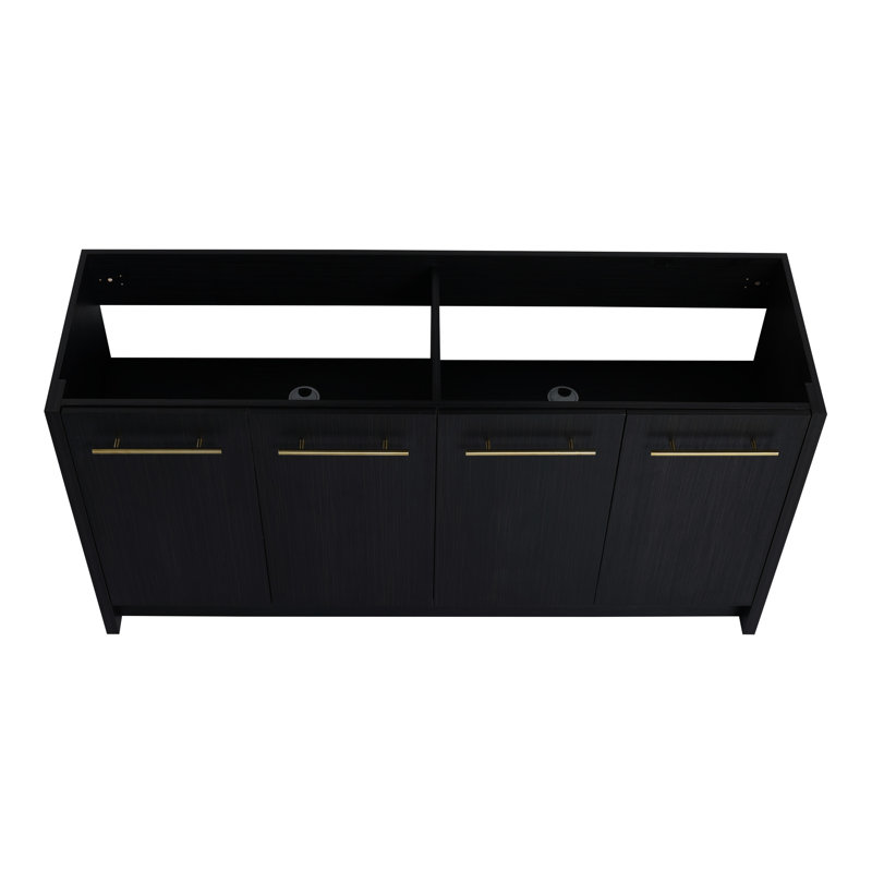 Bathroom Vanity 60 Inch Freestanding Chest, Black Chestnut , Soft-Close Door, Ample Storage Awareness, Plywood Prop Constituting, Comprise, Abundant Research, Obtain