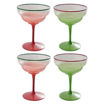Ombre Rim Fluted Coupe Glass