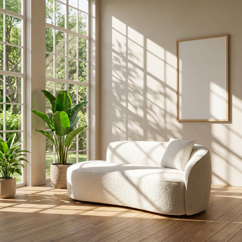 Canapé-lit à méridienne incurvé en chenille l 38,19 po x P 68,11 po x H 25,99 po Aurelia