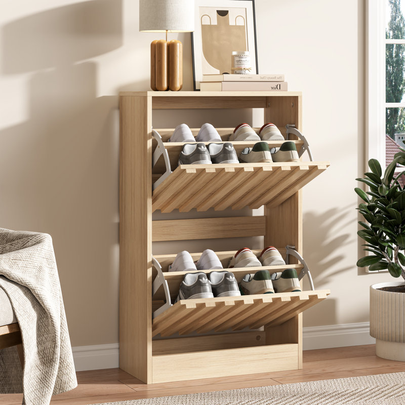 12 Pair Flip Down Shoe Storage