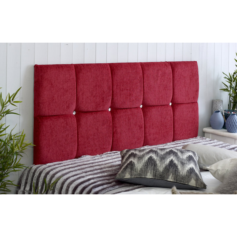 Shearer Upholstered Headboard, Double (4'6), Red Chenille