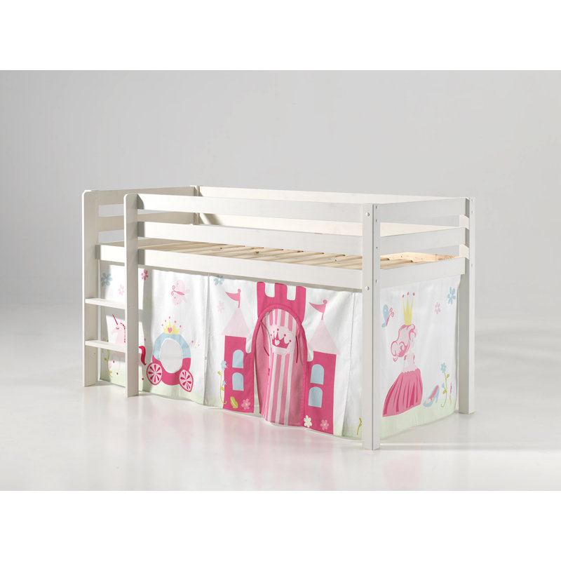 Pino European Single Mid Sleeper Bed, White, Basic