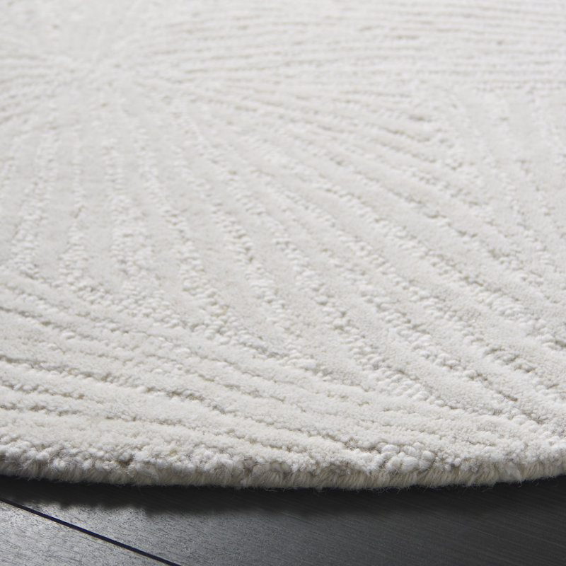 Ebony 930 Hand Tufted Wool/Cotton Abstract Rug in Gray, Round 6'