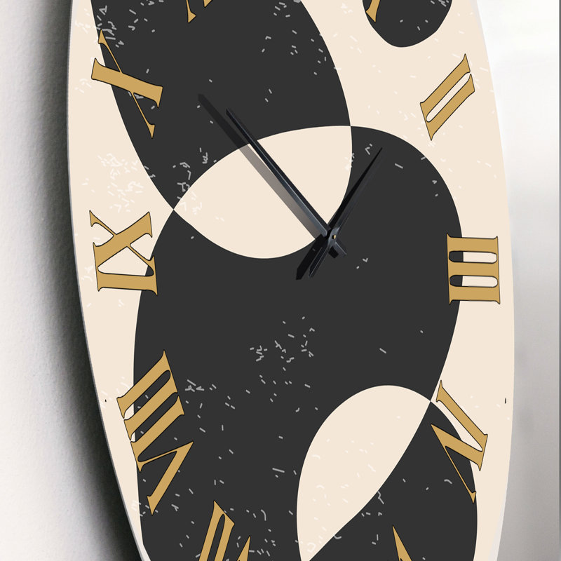 Horloge murale Abstract Artistic Organic Minimalistic Shapes III, Très grand