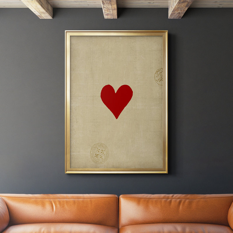 Toile encadrée Heart Premium - prête à être accrochée, Toile avec cadre doré, H 42,5 po x l 30,5 po