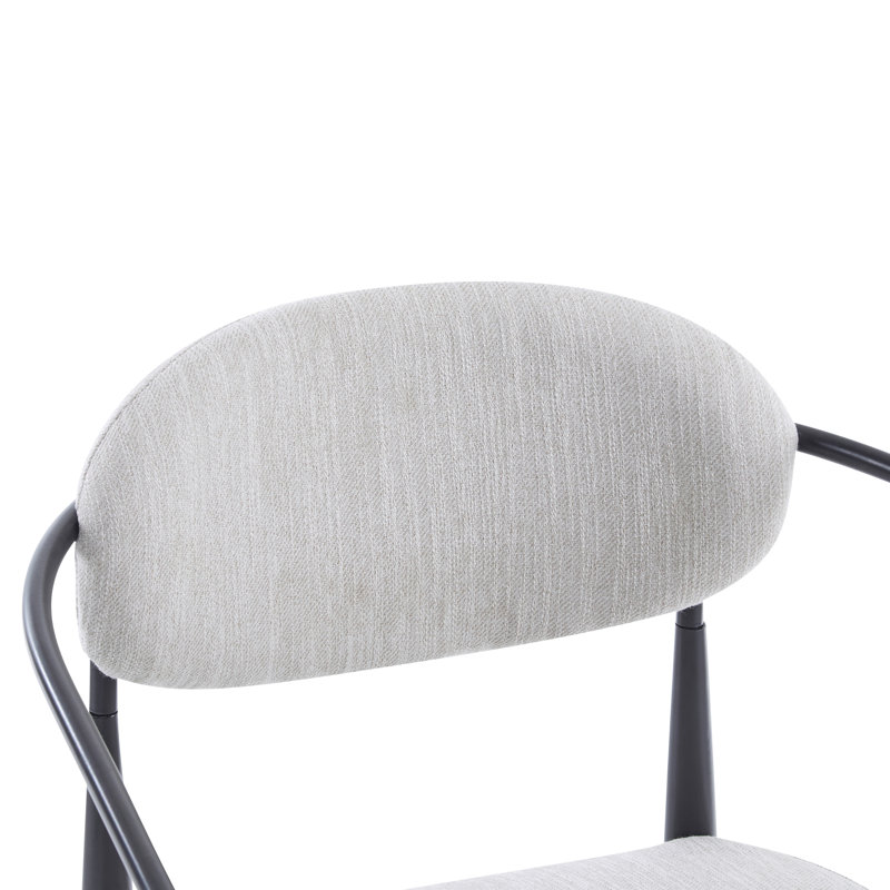 Fauteuil d'appoint rembourré Mid-Century, Beige/noir