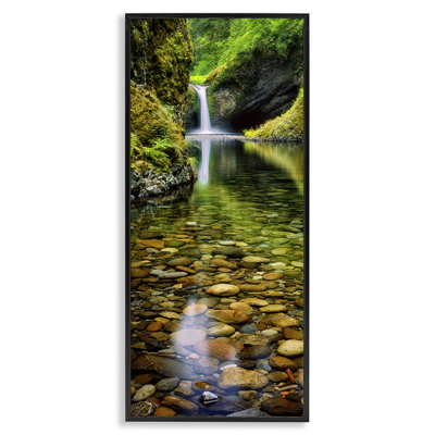 Clear Stream Waterfall Photography Black Framed Giclee Art by Dennis Frates