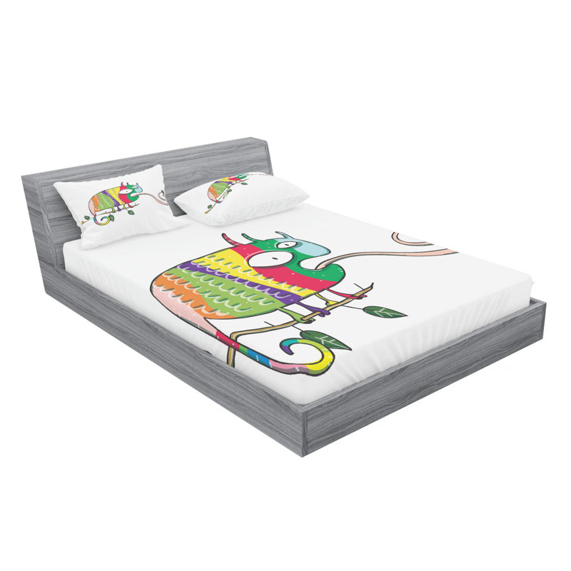 Reptile Microfiber Sheet Set, Queen Sheet Set with Fitted Sheet