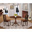Natural Oak Finish Solid Wood Top - Round Dining Room Set with Dropleaf-106914644-109975816