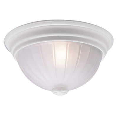  Plafonnier encastré rond 3 lumières l 15 po blanc simple avec bol en melon givré