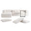 En forme de L pour le salon, canapé modulaire de 112 po, table d'appoint et coussins, tissu bouclé, sans assemblage, canapé modulaire à large siège, avec table, ensemble-1380658221