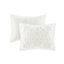 Ensemble de literie en coton touffeté élégant, blanc cassé, style