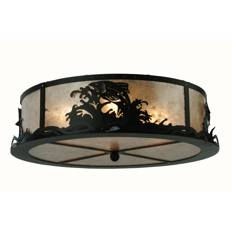 Plafonnier encastré 4 lumières à tambour unique 22 po
