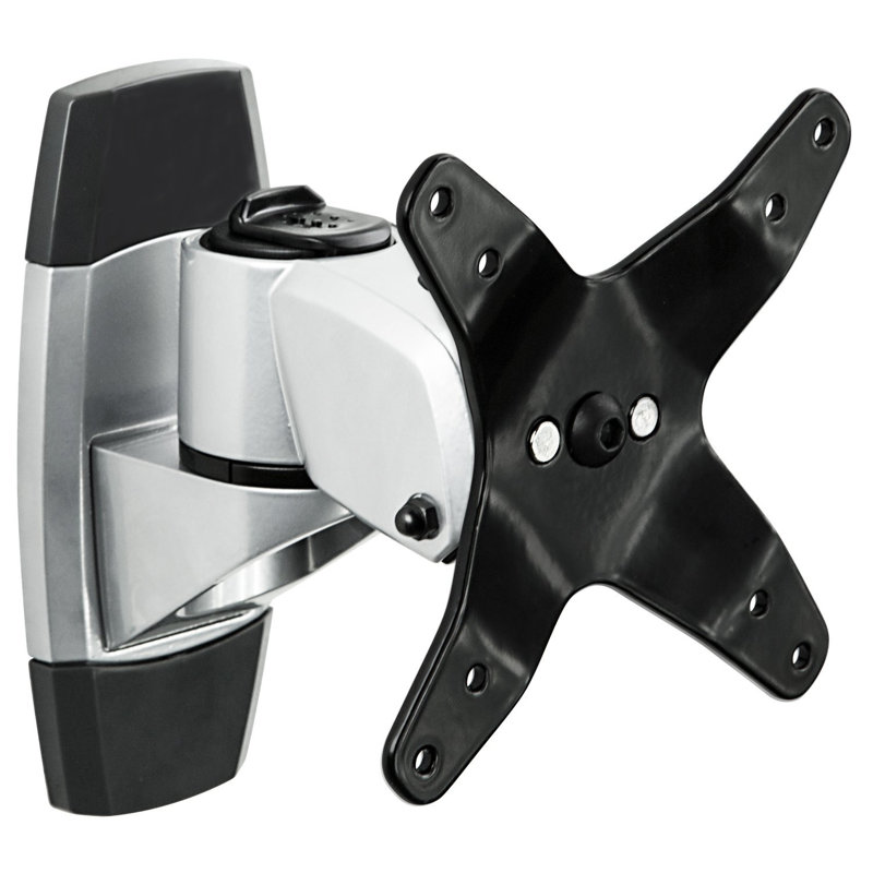 Silver and Black Aluminum Wall Mount Monitor Arm