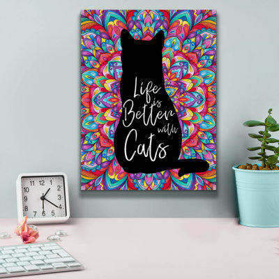 'Better With Cats' by Hello Angel Canvas Wall Art