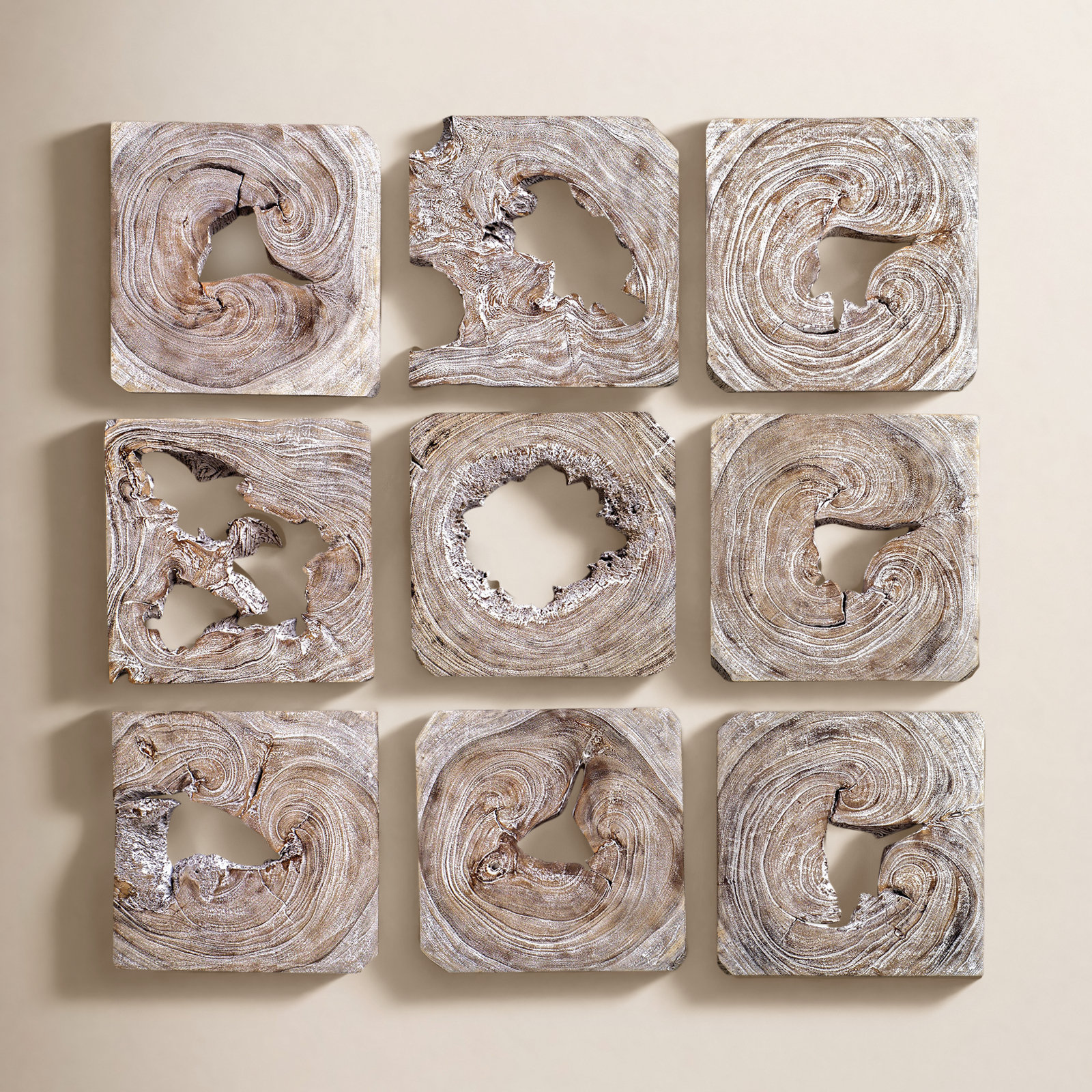 9-Piece Wood Wall Mounted Sculpture