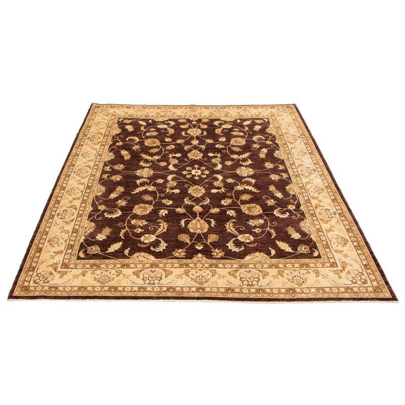 Tapis brun foncé Peshawar Oushak 8 pi 3 po x 9 pi 10 po