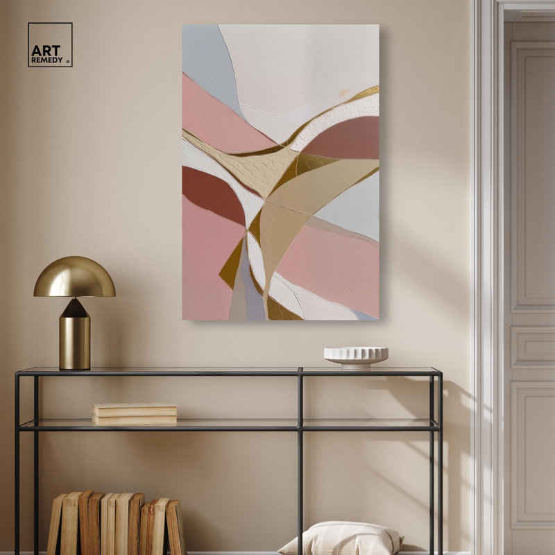 «Golden Split III», reproduction d'art sur toile par Art Remedy, cadre blanc, 36 x 54, H 55 po x l 37 po, Cadre blanc
