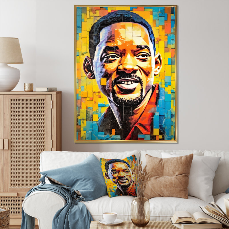 Pop Art Will Celibry sur impression sur toile, H 44 po x l 34 po x P 1,5 po, Cadre flottant doré