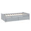 Solid Rubber Wood Bed With Two Built-In Drawers-1372722490