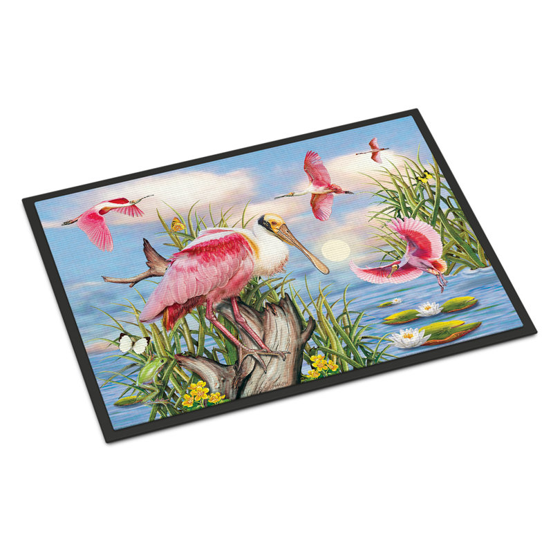 Metzger Non-Slip Doormat, Roseate Spoonbill
