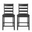 Tabouret de bar à dossier en échelle 24 "Paige (ensemble de 2) Paige - Similicuir noir et bois d'hévéa-1590110373