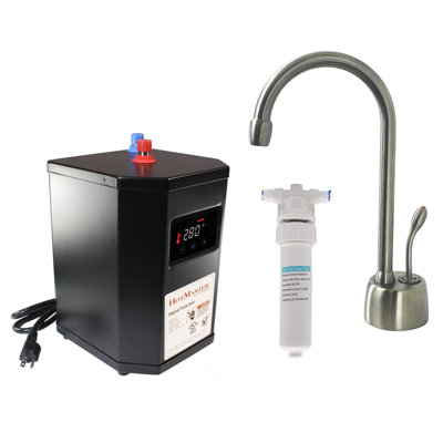Robinet distributeur d'eau chaude à une poignée 9 po avec réservoir numérique et filtre à eau Develosah