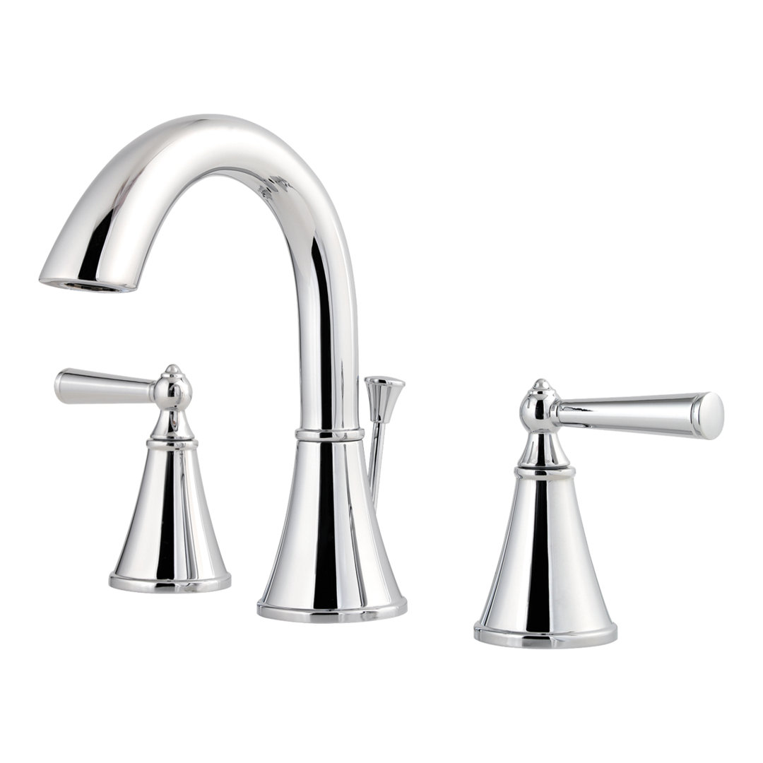 Saxton Double Handle Widespread Bathroom Faucet with Drain Assembly Pfister 