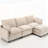 Modular Velvet U-Shaped Sofa with Ottoman and Lumbar Pillows, Deep Seating for Ultimate Comfort and Style-1531117126