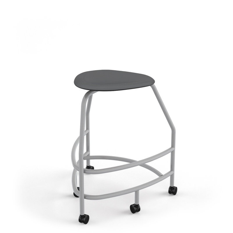 Tabouret 360, H 30 po, roulettes à compression, Noir, noir, noir, noir