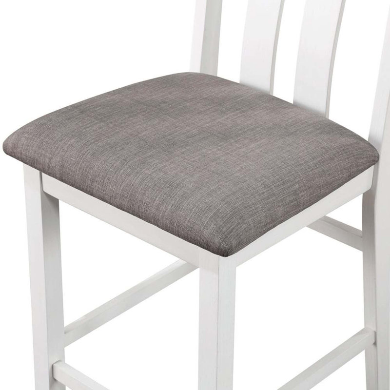 Table de salle à manger à hauteur de comptoir 5 pièces en bois massif avec chaises 4X