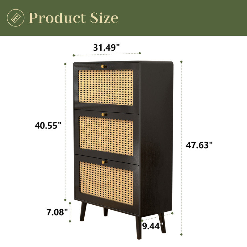 Armoire à chaussures en rotin Aubrina