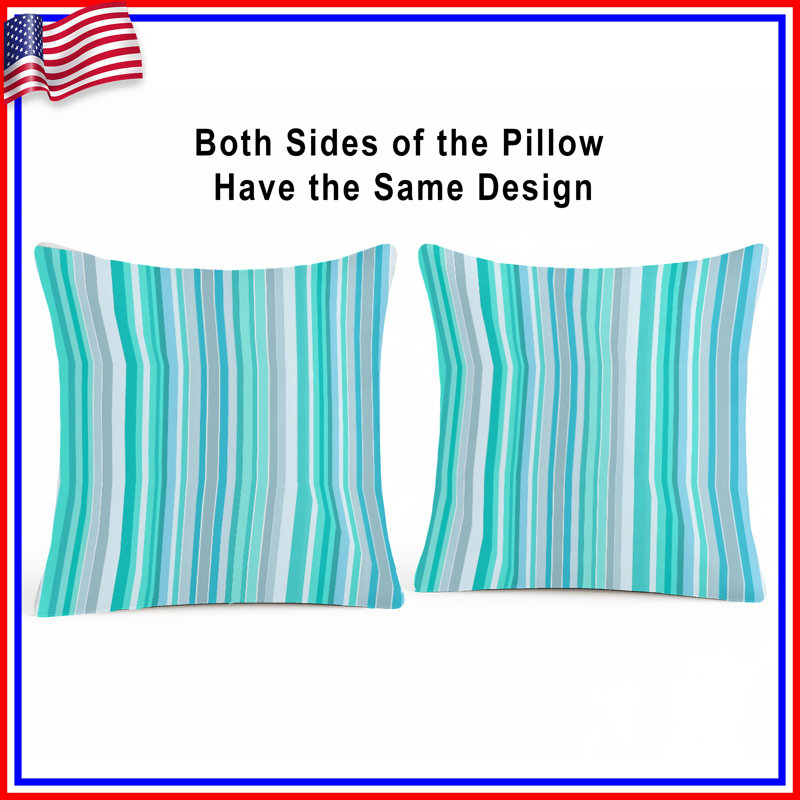 Coussin Blue Stripes, 18 x 18 inches