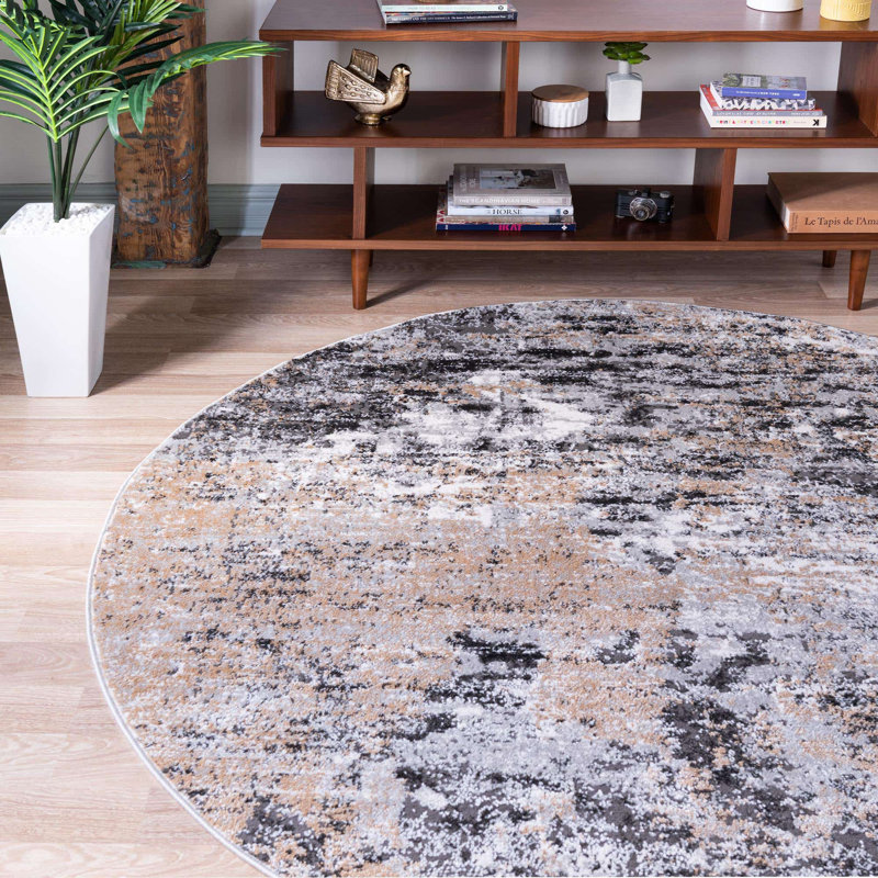 Abstract Indoor Rug, Round 7'1"