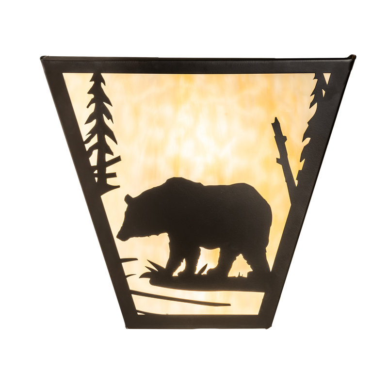 13" Wide Bear Creek Left Wall Sconce, Timeless Bronze, Beige
