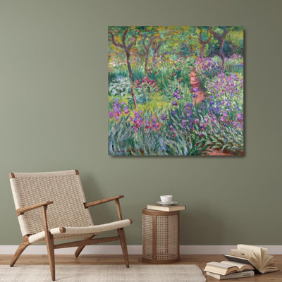 "The Artist's Garden In Giverny" by  Claude Monet - Gallery Wrap Canvas Wall Art