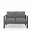 Ensemble de conversation moderne en aluminium 4 pièces pour patio, canapé 4 places avec coussins épais et structure et table basse