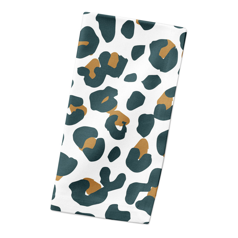 Draycen Cotton Animal Print Square Napkin, White