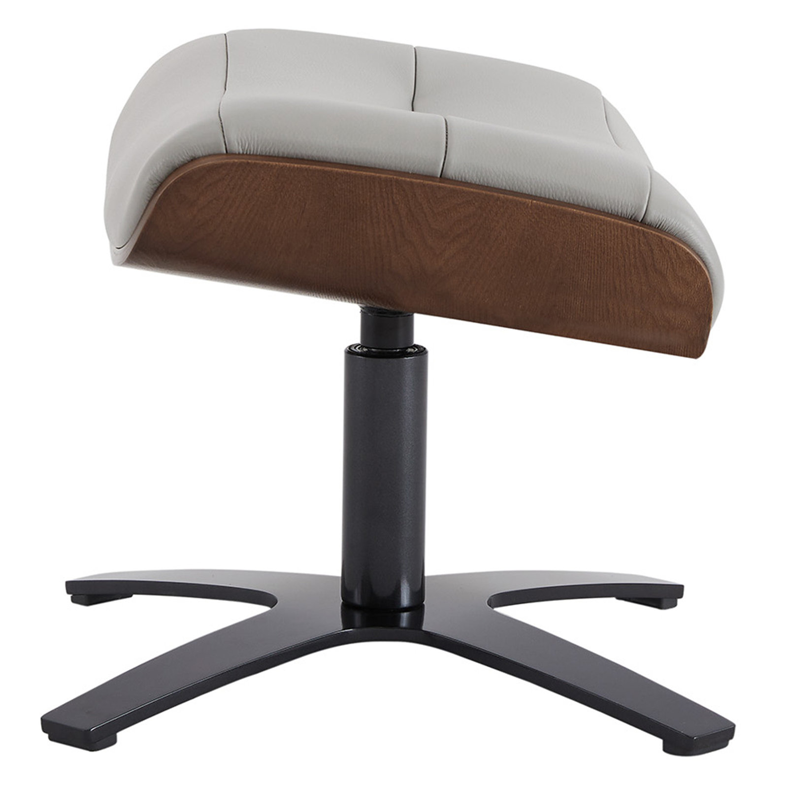 Dillon 20" Genuine Leather Ottoman, Gray
